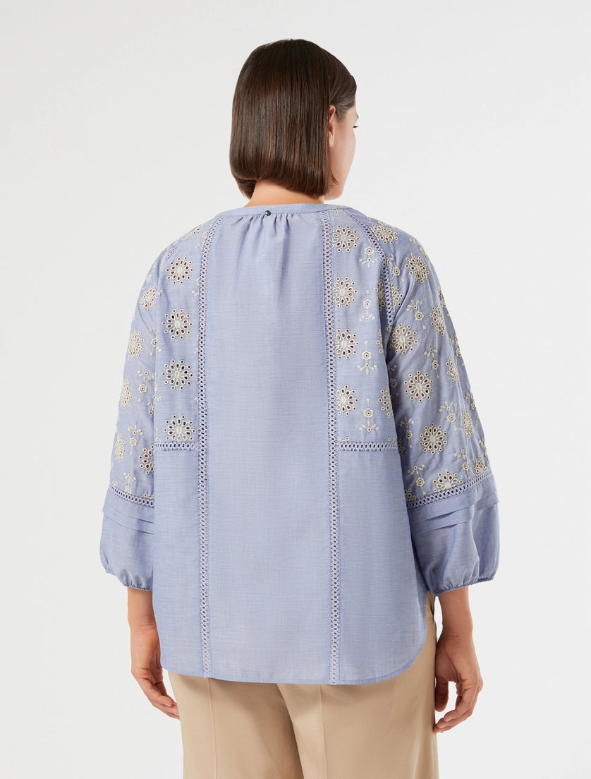 Marina Rinaldi Chambray cotton shirt with embroidery