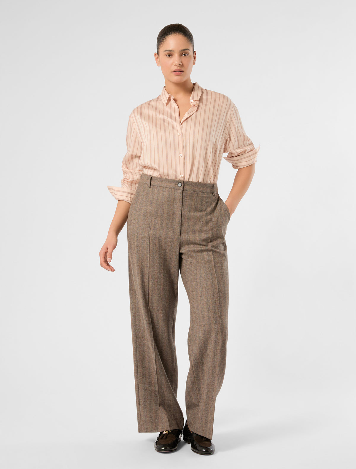Marina Rinaldi Yarn-Dyed Poplin Shirt