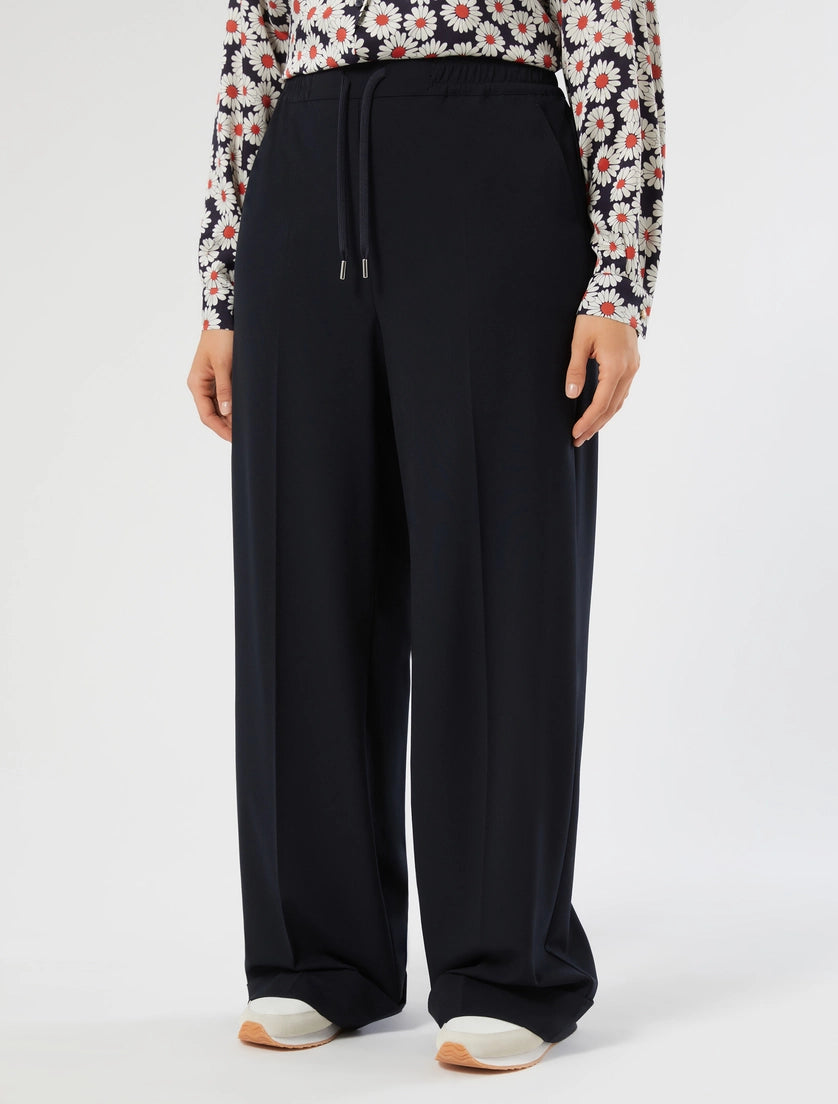Marina Rinaldi Stretch canvas wide-leg trousers