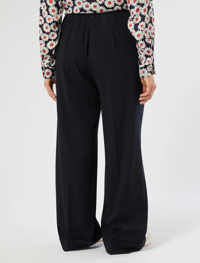 Marina Rinaldi Stretch canvas wide-leg trousers