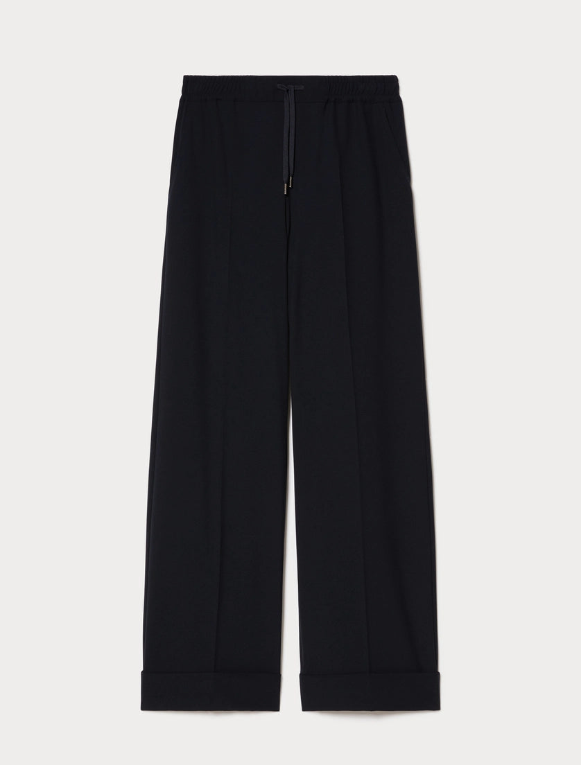 Marina Rinaldi Stretch canvas wide-leg trousers