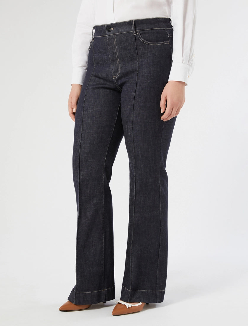 Marina Rinaldi Flared stretch cotton trousers