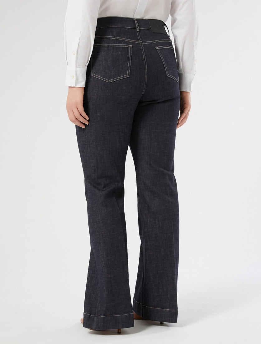 Marina Rinaldi Flared stretch cotton trousers