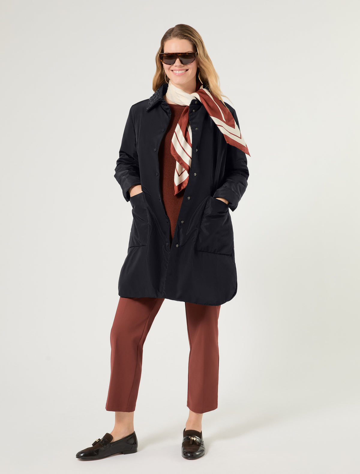 Marina Rinaldi Cotton and Nylon Trousers