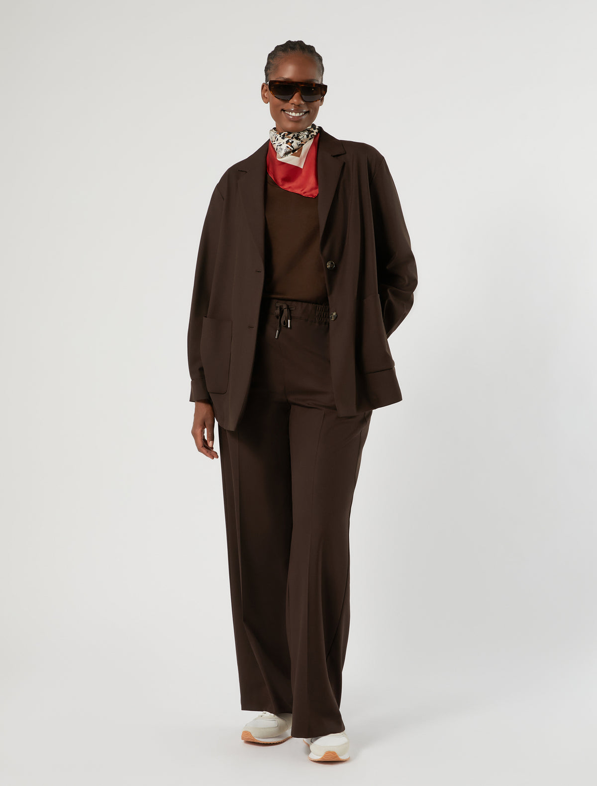 Marina Rinaldi Stretch Twill Wide-Leg Trousers
