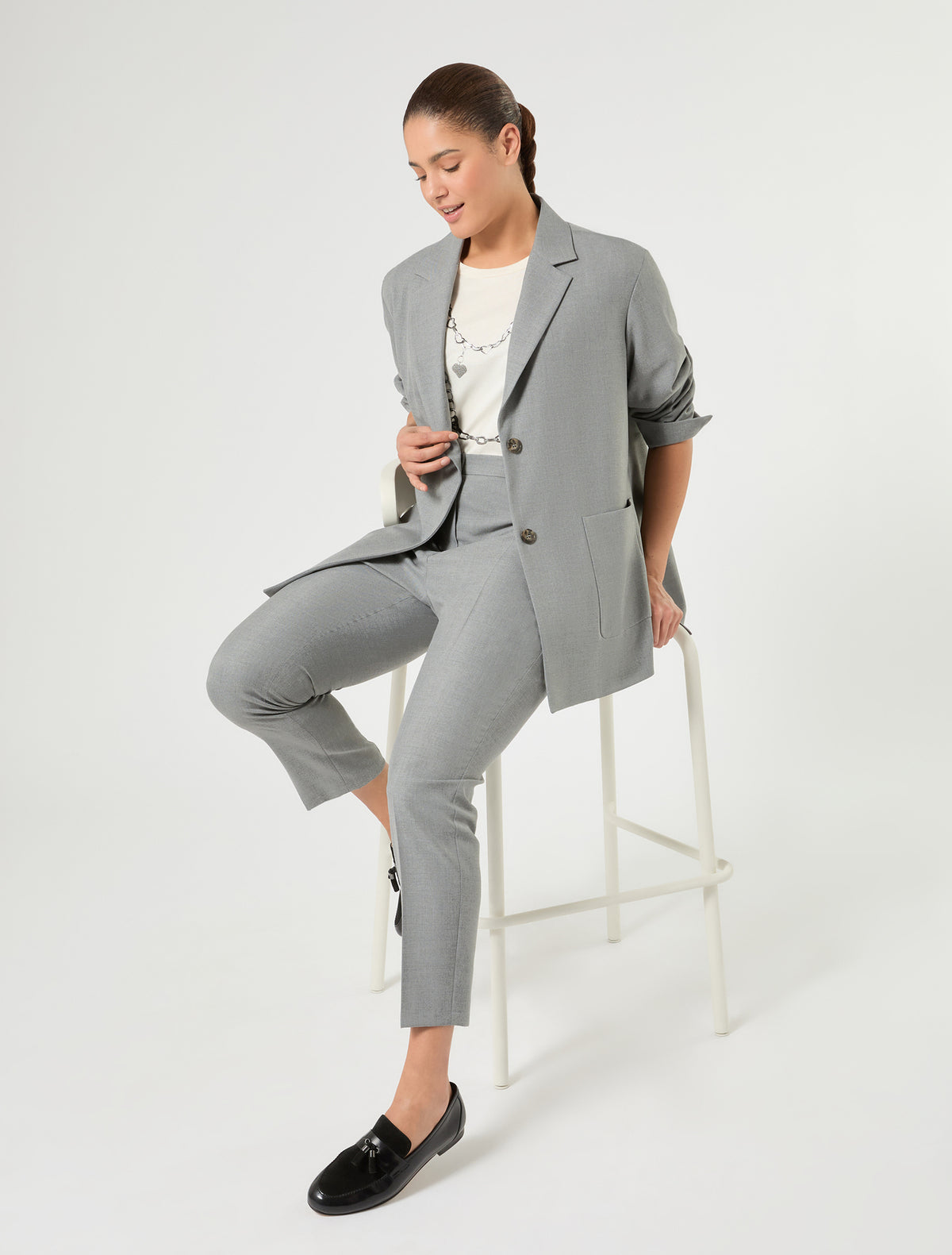 Marina Rinaldi Slim-Fit Stretch Twill Trousers