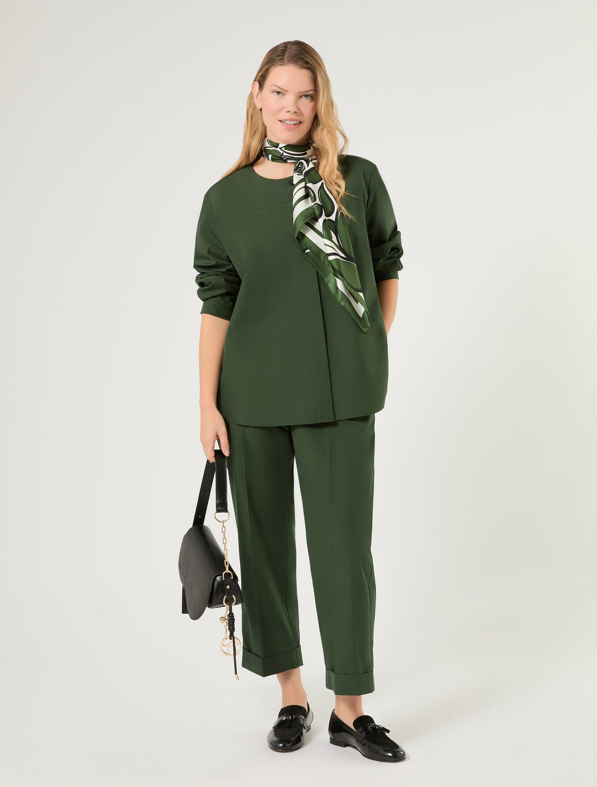 Marina Rinaldi Cotton Canvas Trousers