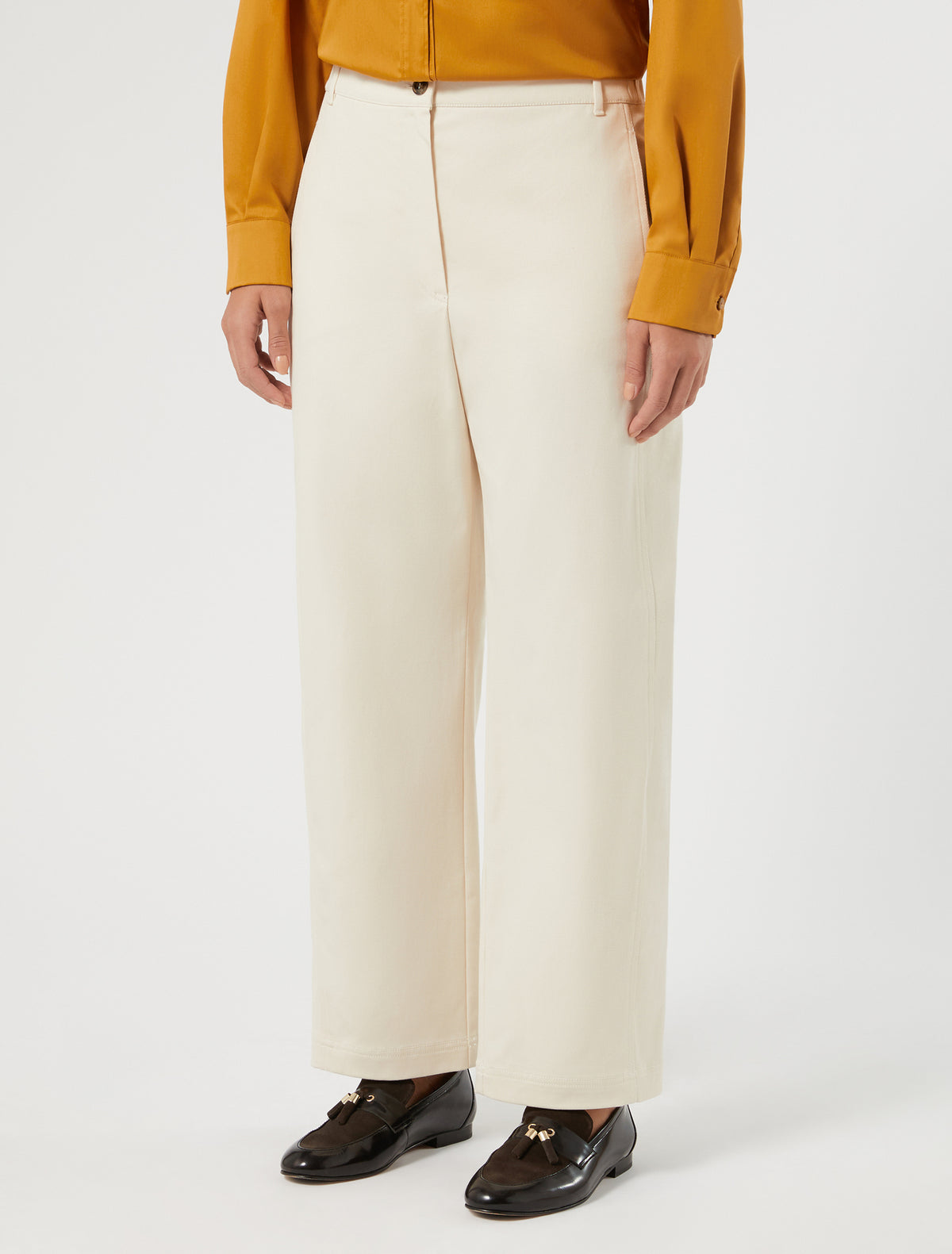 Marina Rinaldi Barrel-Fit Cotton Trousers