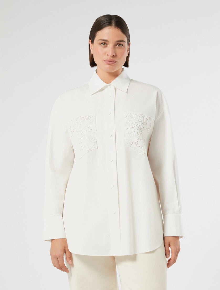 Marina Rinaldi Embroidered poplin shirt