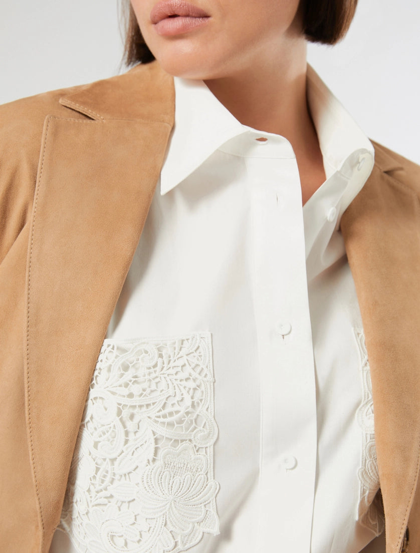 Marina Rinaldi Embroidered poplin shirt