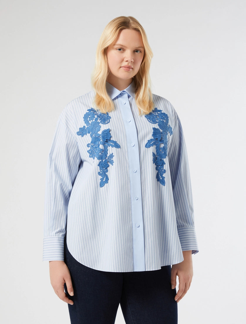 Marina Rinaldi Embroidered poplin shirt