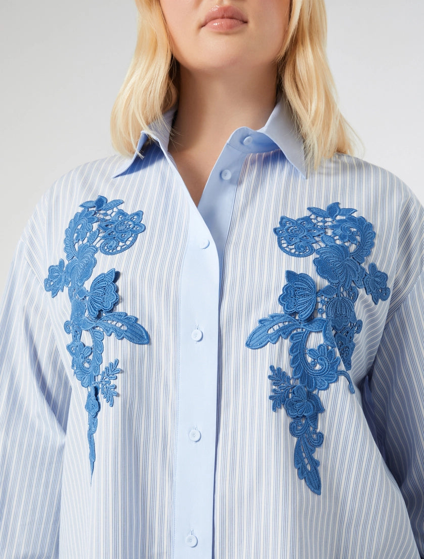 Marina Rinaldi Embroidered poplin shirt