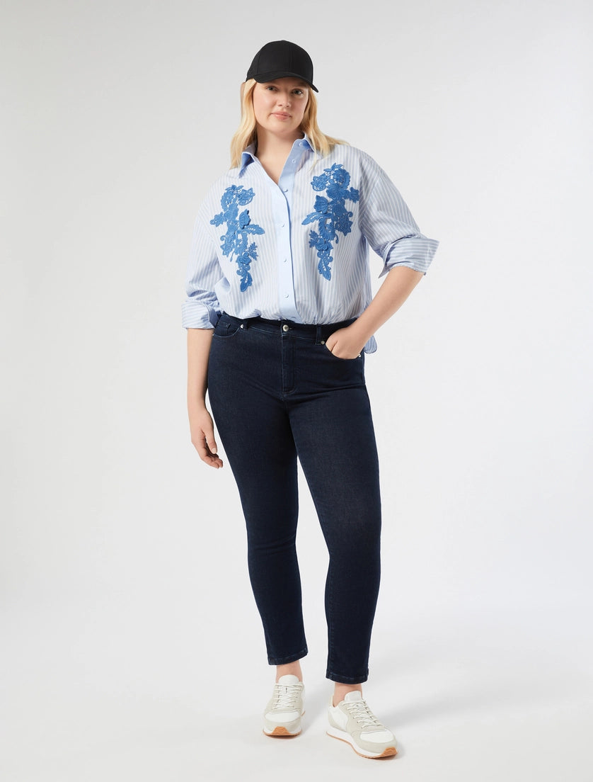 Marina Rinaldi Embroidered poplin shirt