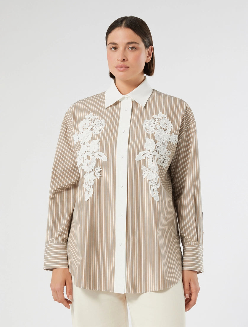Marina Rinaldi Embroidered poplin shirt