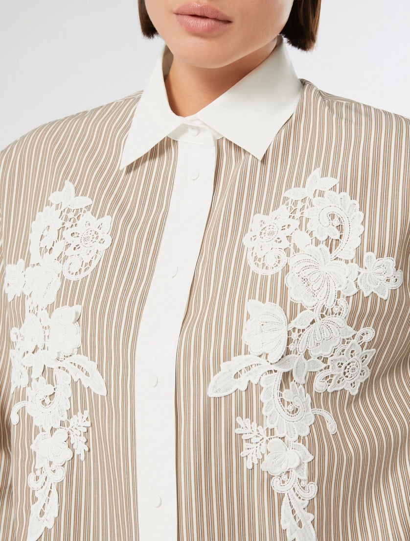 Marina Rinaldi Embroidered poplin shirt