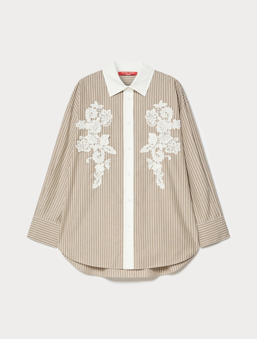 Marina Rinaldi Embroidered poplin shirt