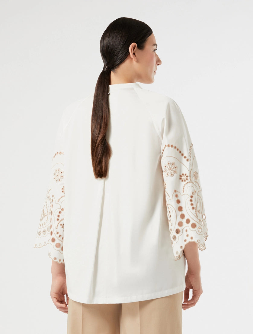 Marina Rinaldi Embroidered cotton satin tunic