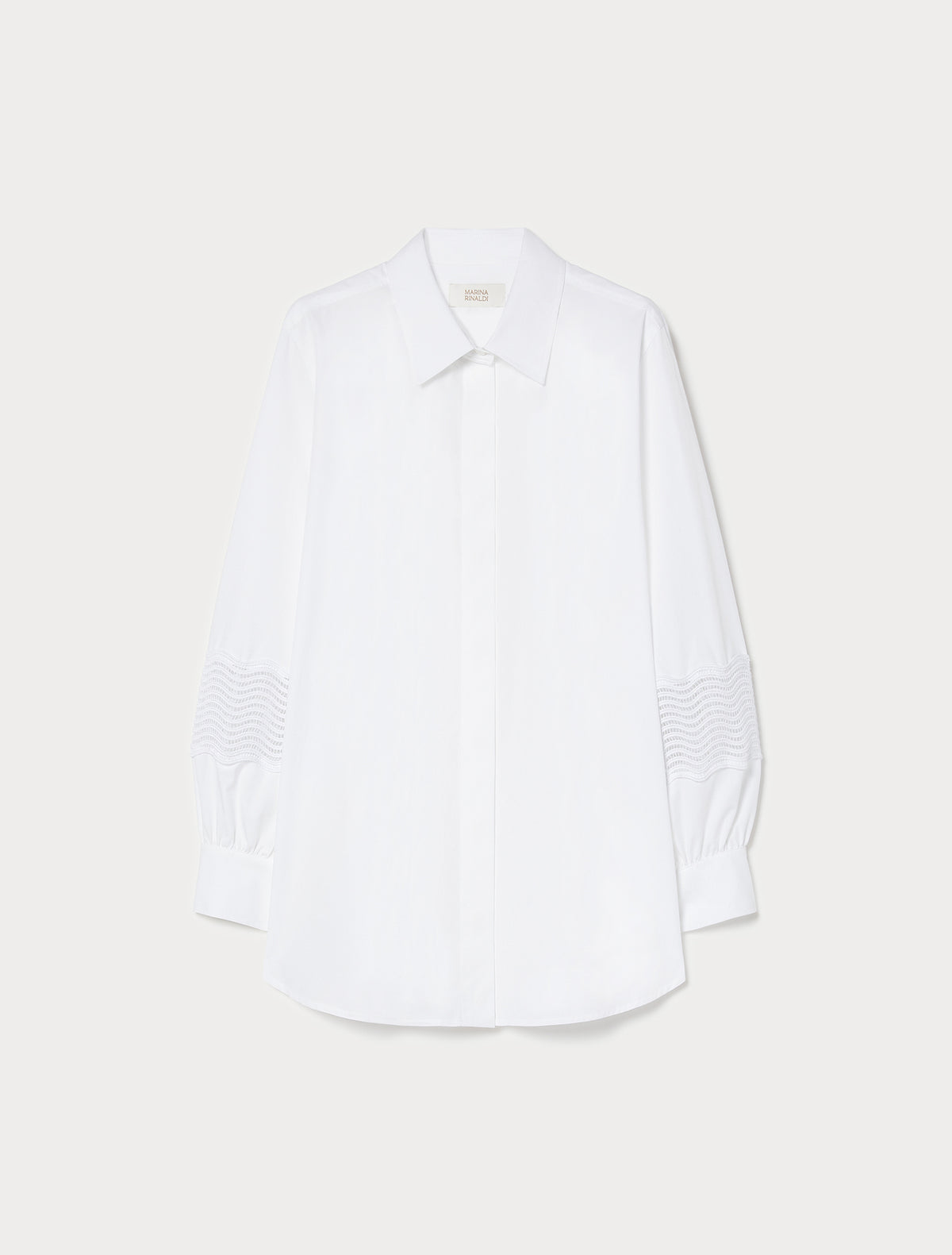 Marina Rinaldi Cotton Poplin Shirt with Lace