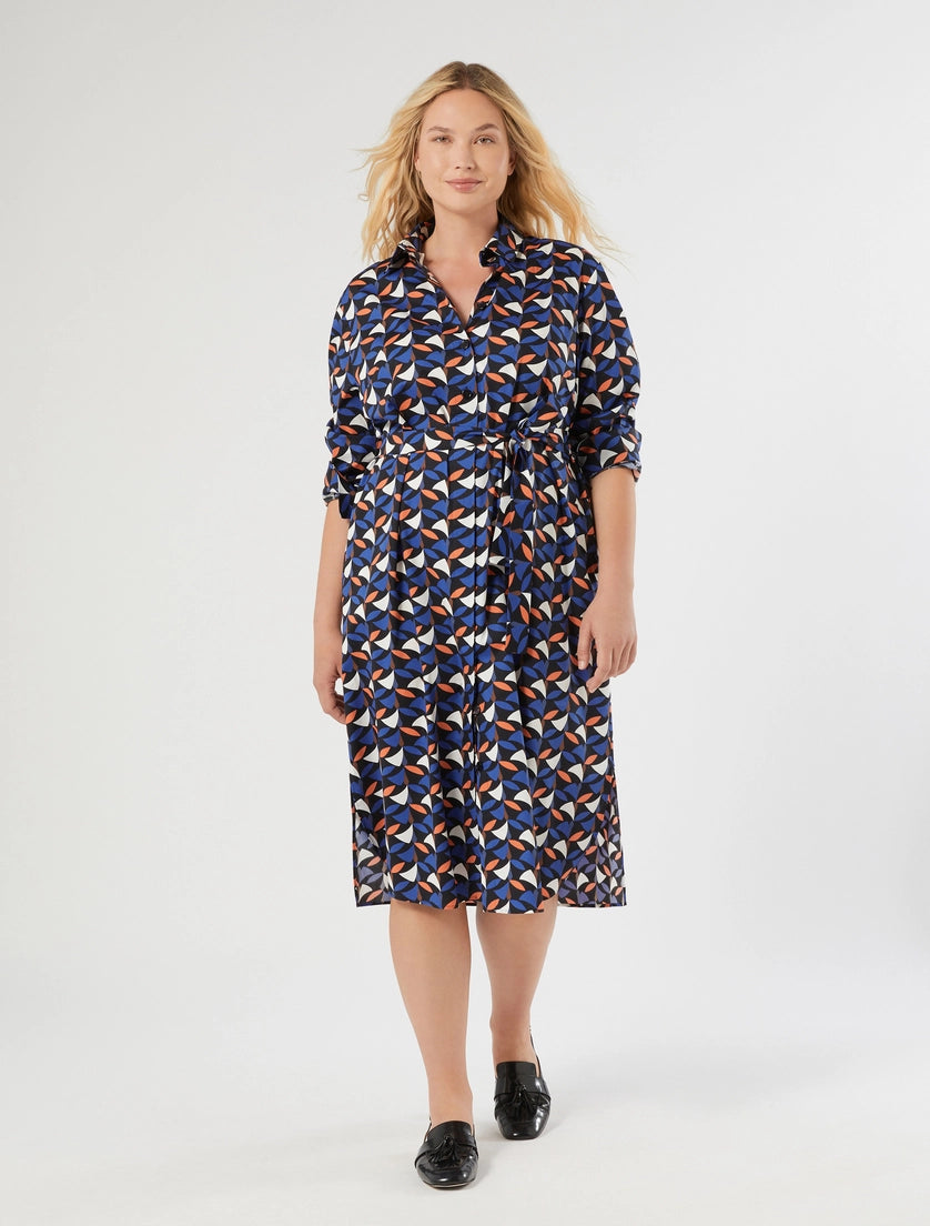 Marina Rinaldi Cotton poplin shirt dress