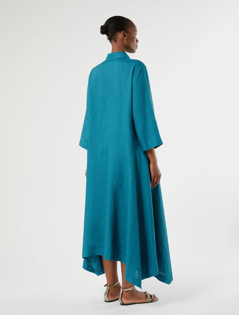 Marina Rinaldi Linen plain-weave shirt dress