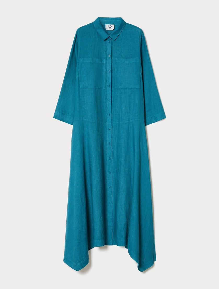 Marina Rinaldi Linen plain-weave shirt dress