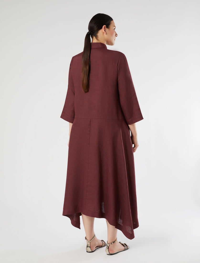 Marina Rinaldi Linen plain-weave shirt dress