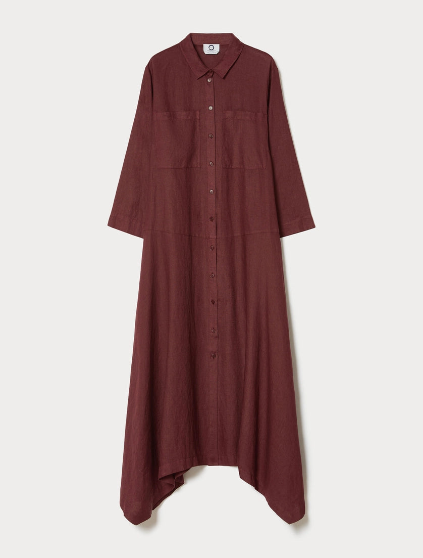 Marina Rinaldi Linen plain-weave shirt dress