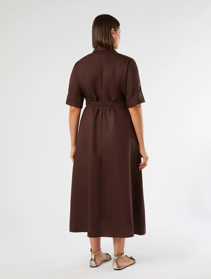 Marina Rinaldi Linen-blend twill dress