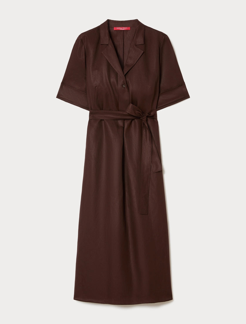 Marina Rinaldi Linen-blend twill dress