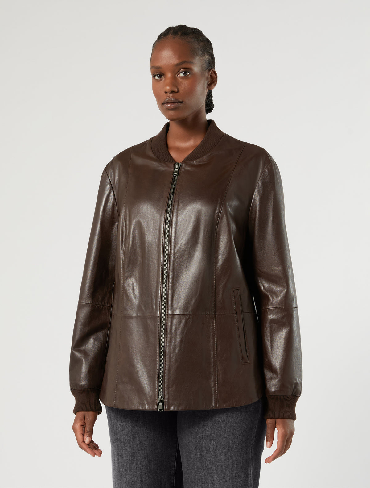 Marina Rinaldi Nappa Leather Jacket