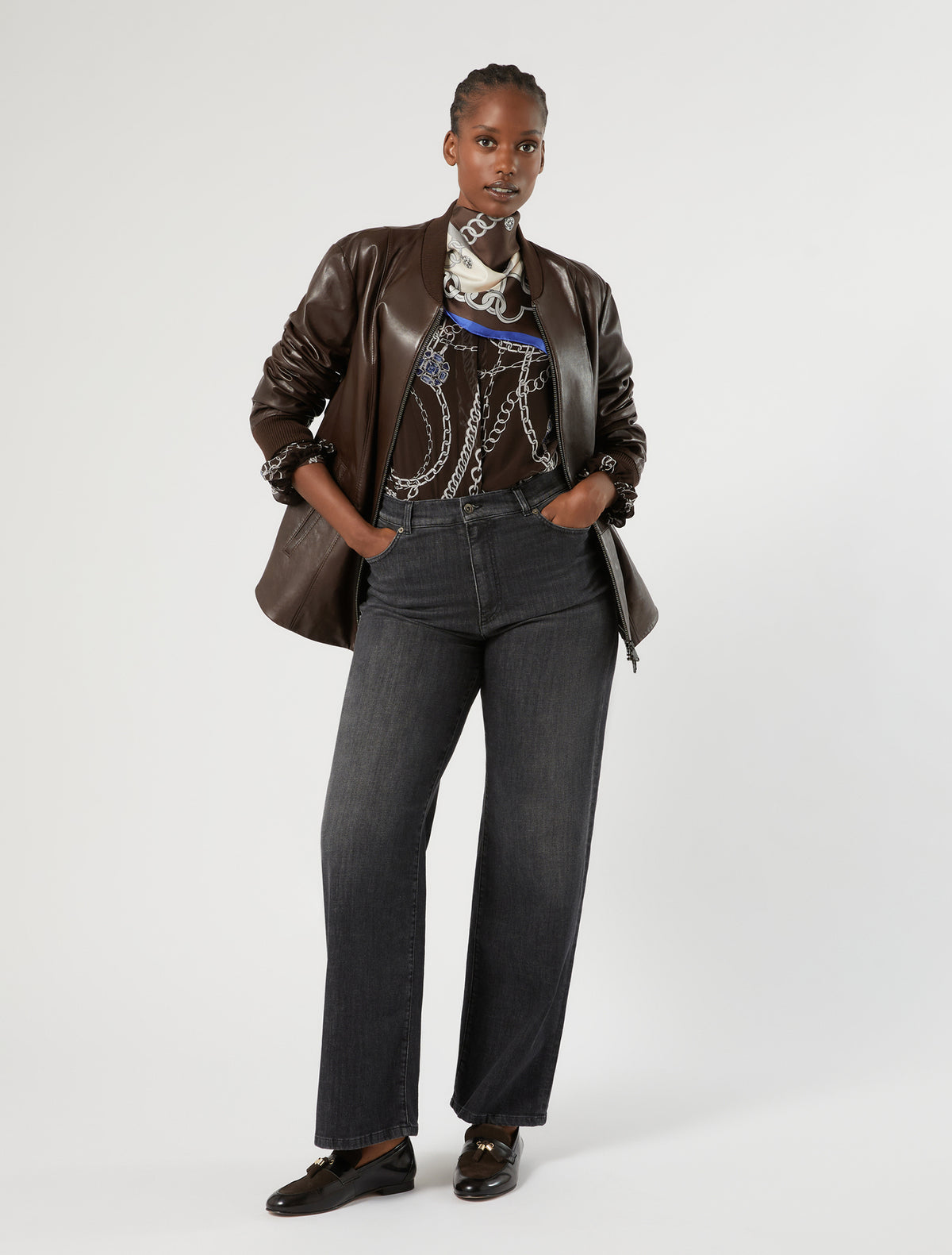 Marina Rinaldi Nappa Leather Jacket