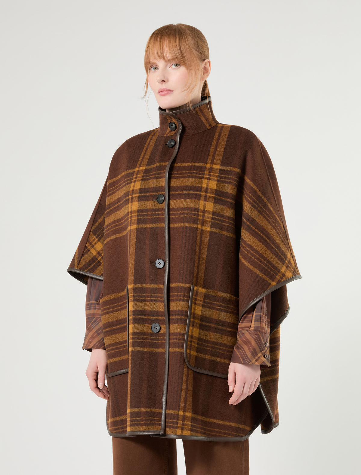 Marina Rinaldi Double Wool and Nylon Cape