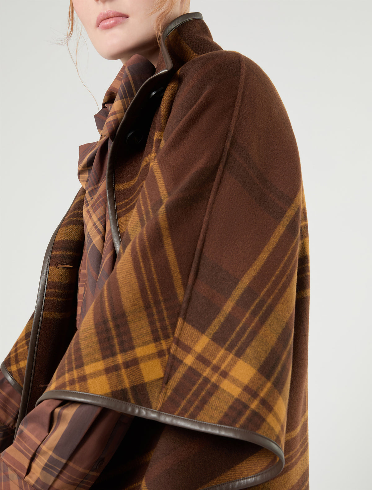 Marina Rinaldi Double Wool and Nylon Cape