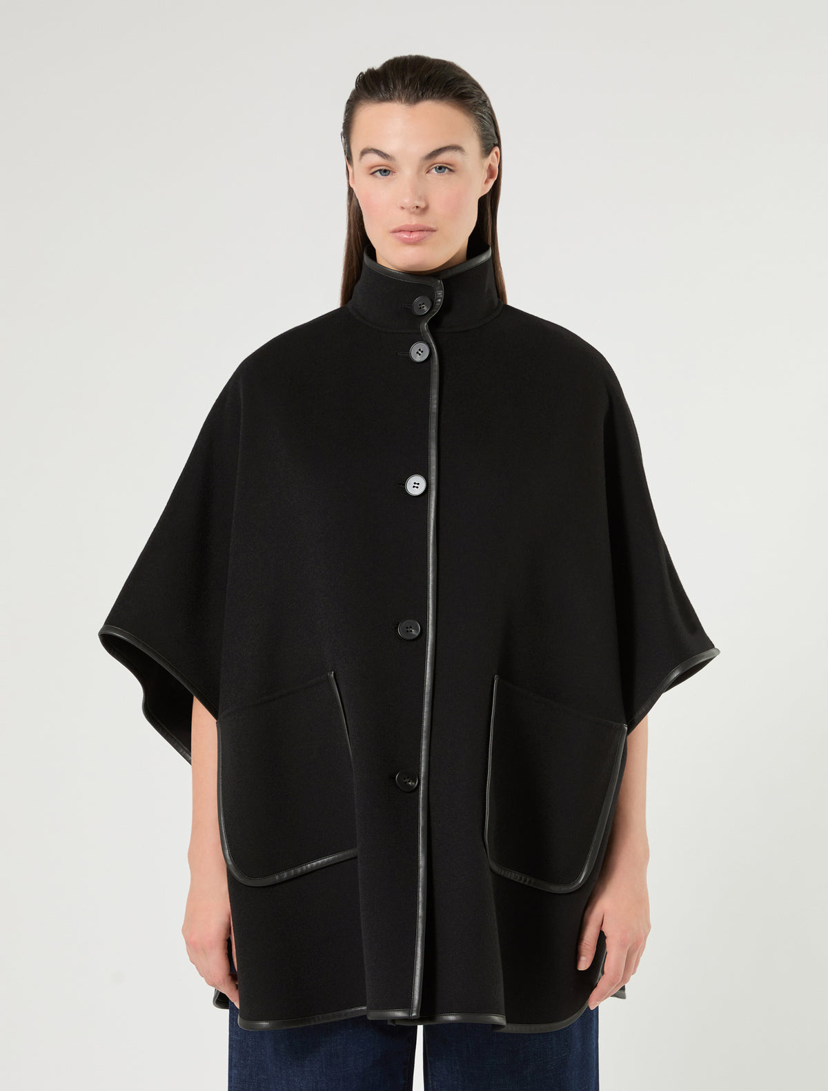 Marina Rinaldi Double Wool and Nylon Cape