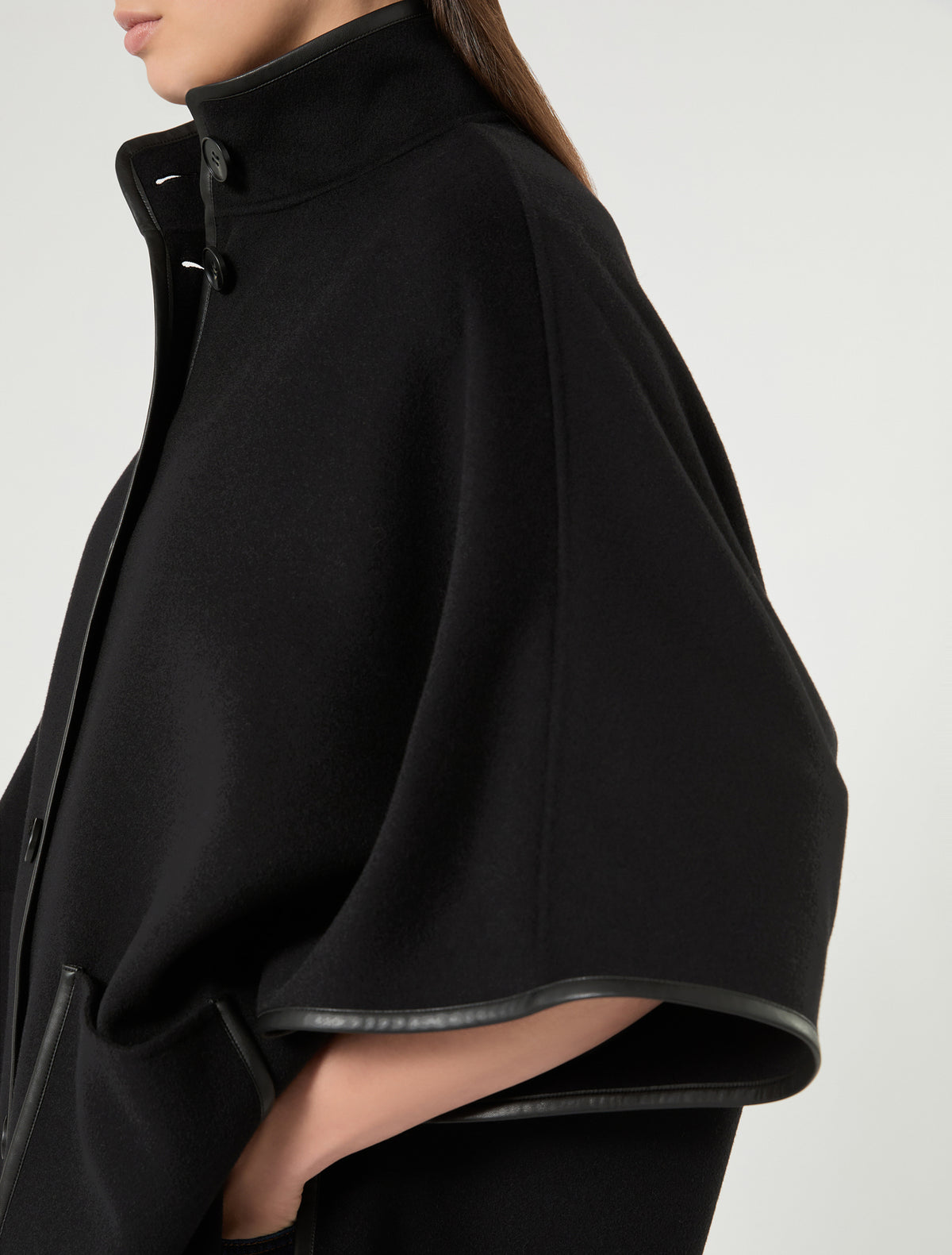Marina Rinaldi Double Wool and Nylon Cape