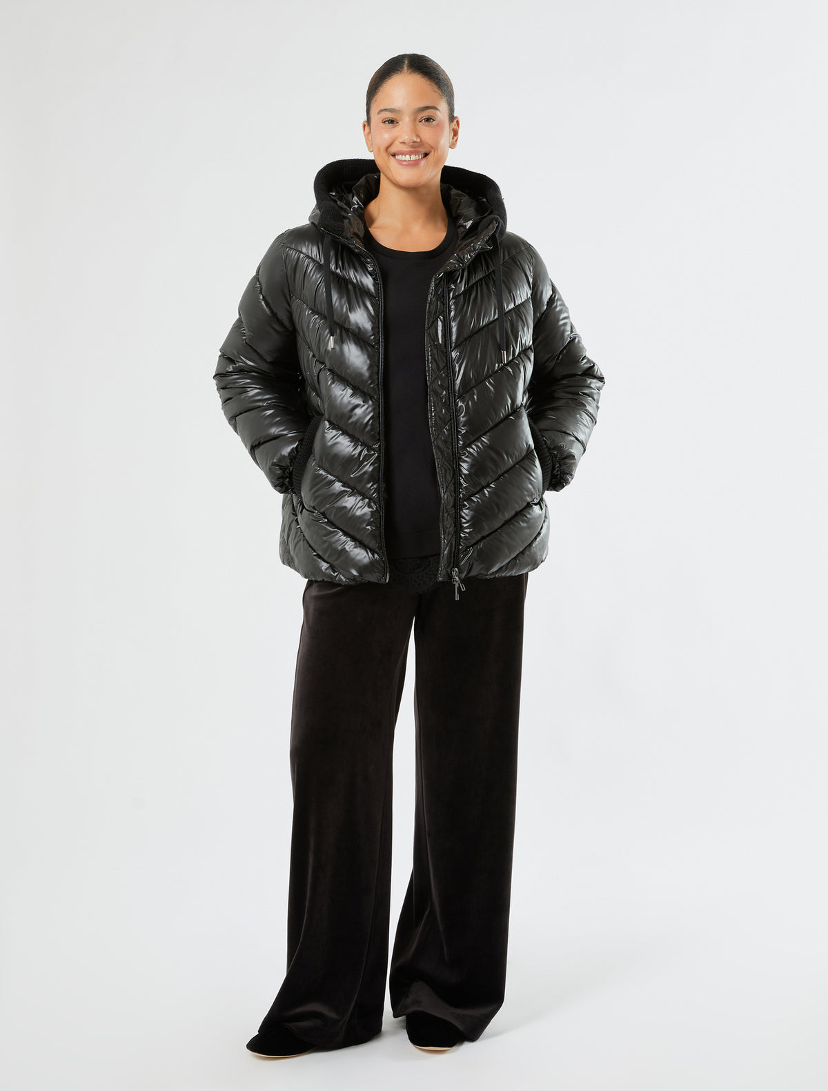 Marina Rinaldi Chenille Wide-Leg Trousers