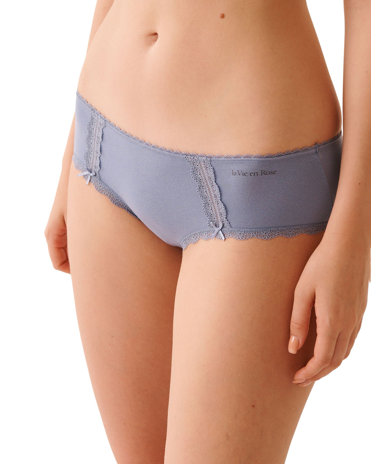 La Vie En Rose Cotton and Lace Detail Hiphugger Panty