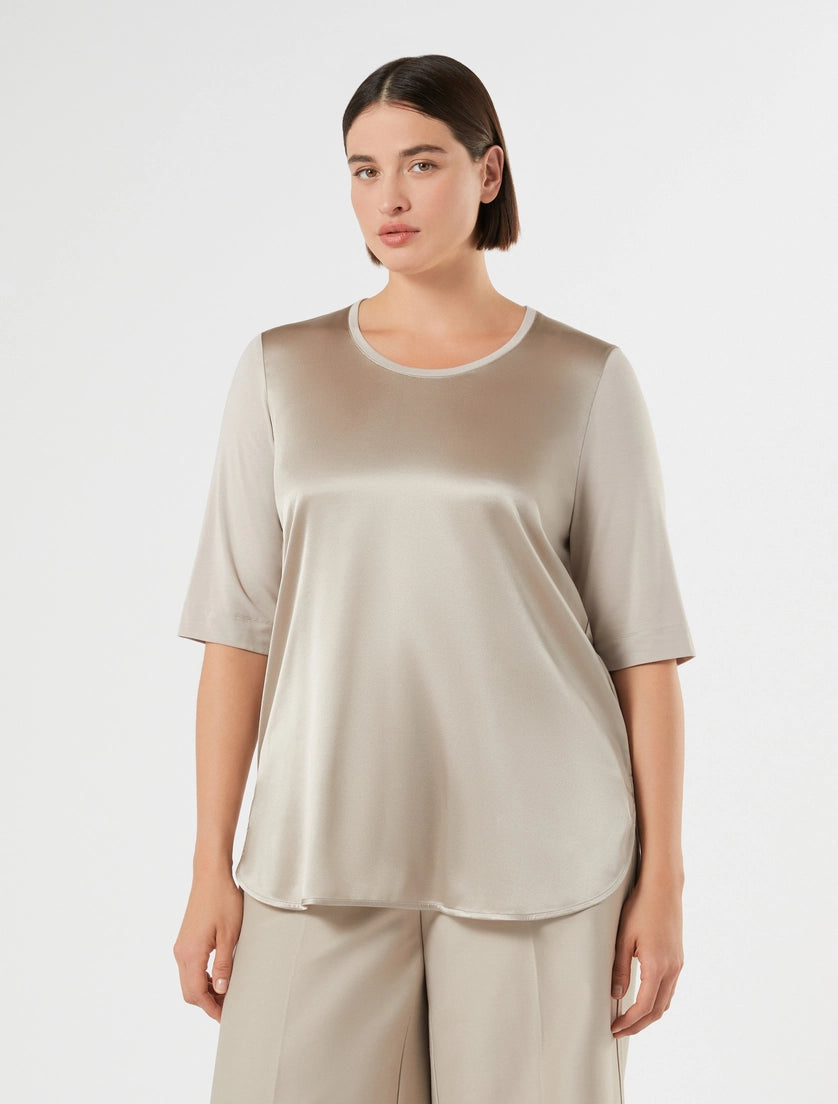 Marina Rinaldi Jersey and silk T-shirt