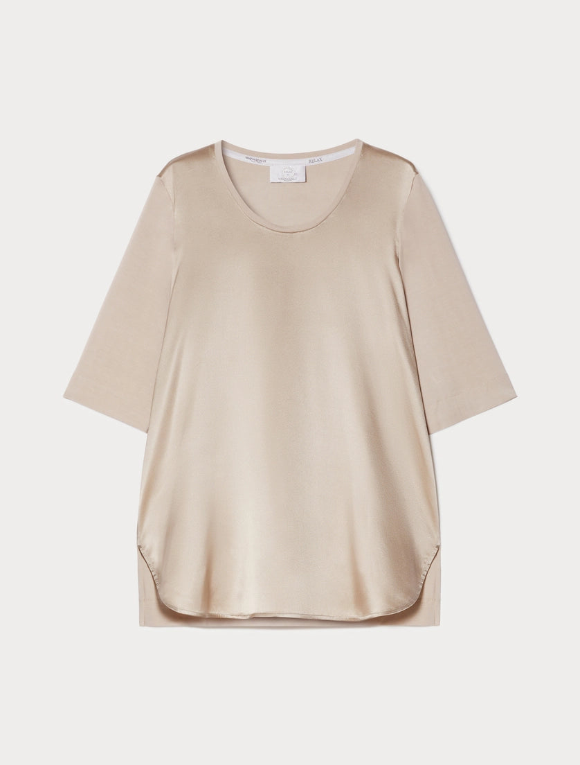 Marina Rinaldi Jersey and silk T-shirt