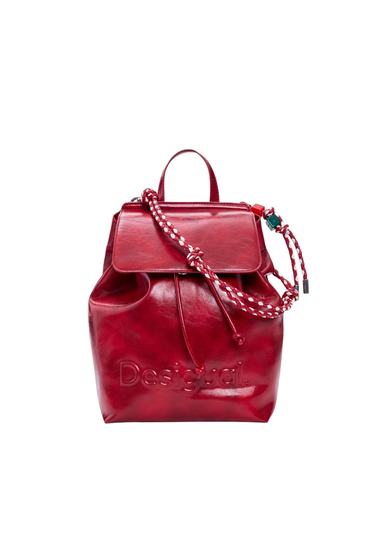 Desigual Small backpack with flap, made of fabric with shiny effect