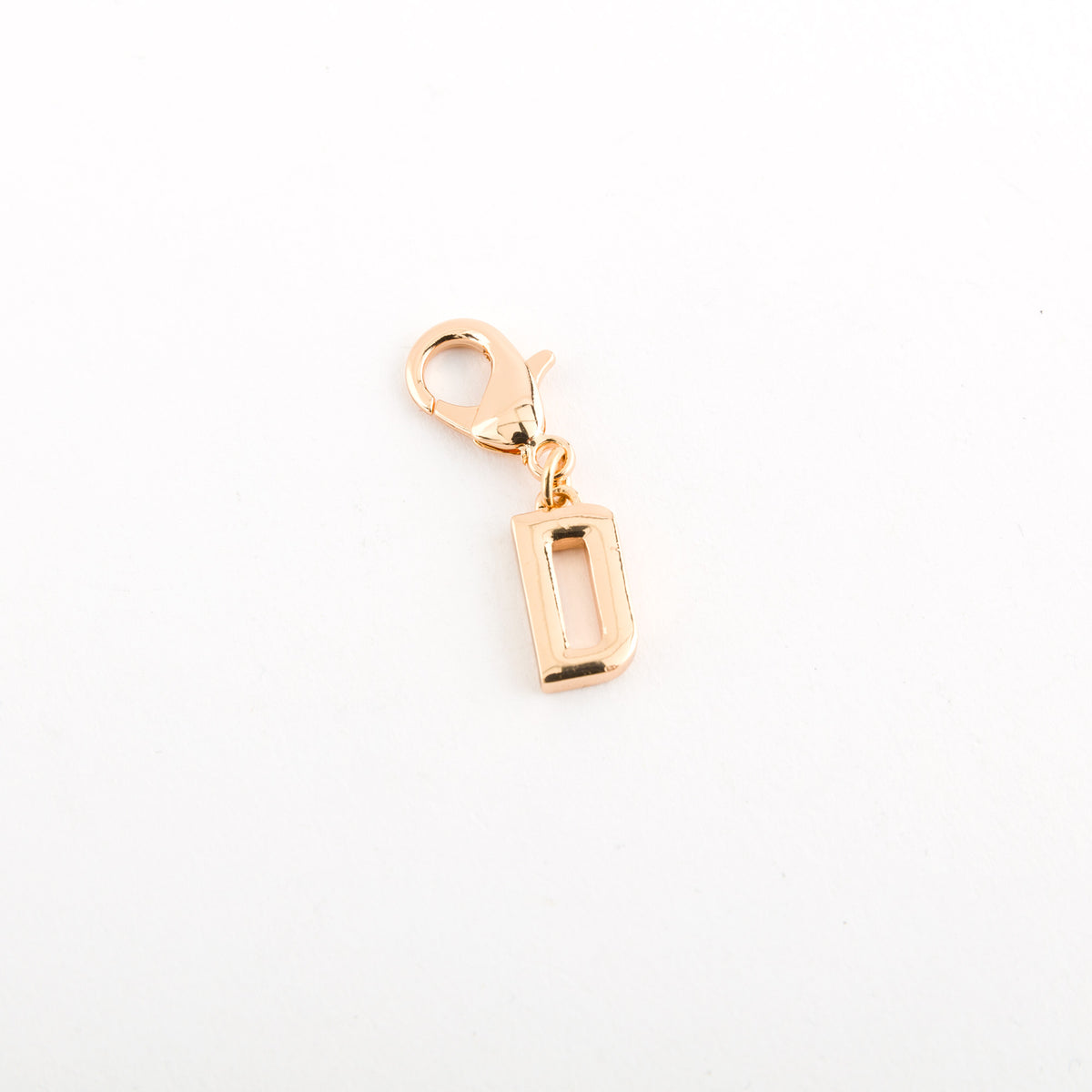 Carpisa Carpisa Letter D Charm Rose Gold Plated Initial Pendant with Lobster Clasp