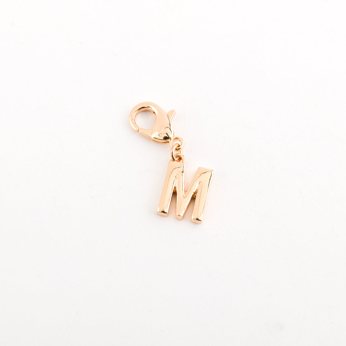 Carpisa Carpisa Letter M Charm Rose Gold Plated Initial Pendant with Lobster Clasp