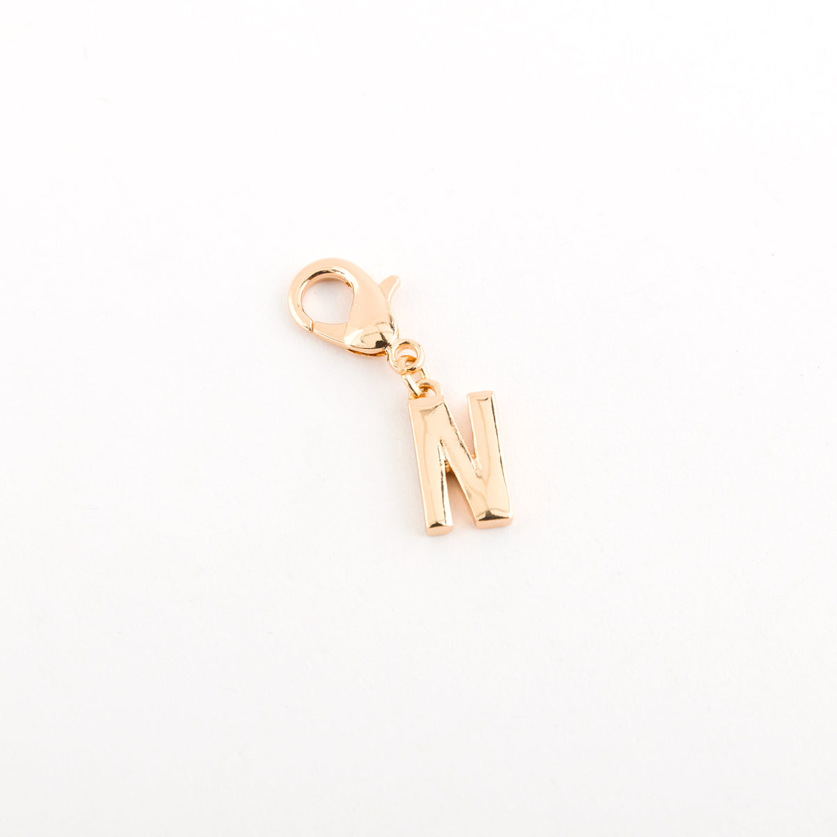 Carpisa Carpisa Letter N Charm Rose Gold Plated Initial Pendant with Lobster Clasp
