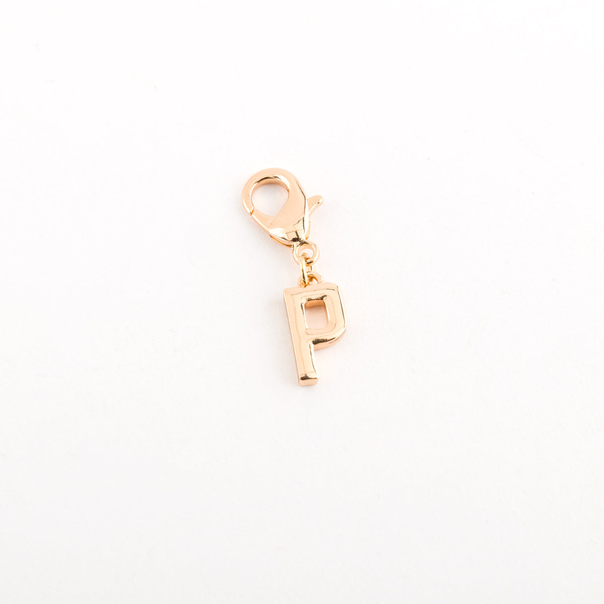 Carpisa Carpisa Letter P Charm Rose Gold Plated Initial Pendant with Lobster Clasp