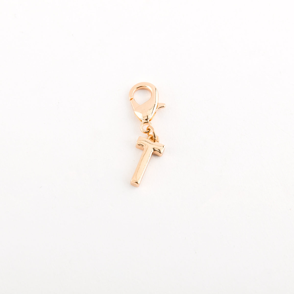 Carpisa Carpisa Letter T Charm Rose Gold Plated Initial Pendant with Lobster Clasp