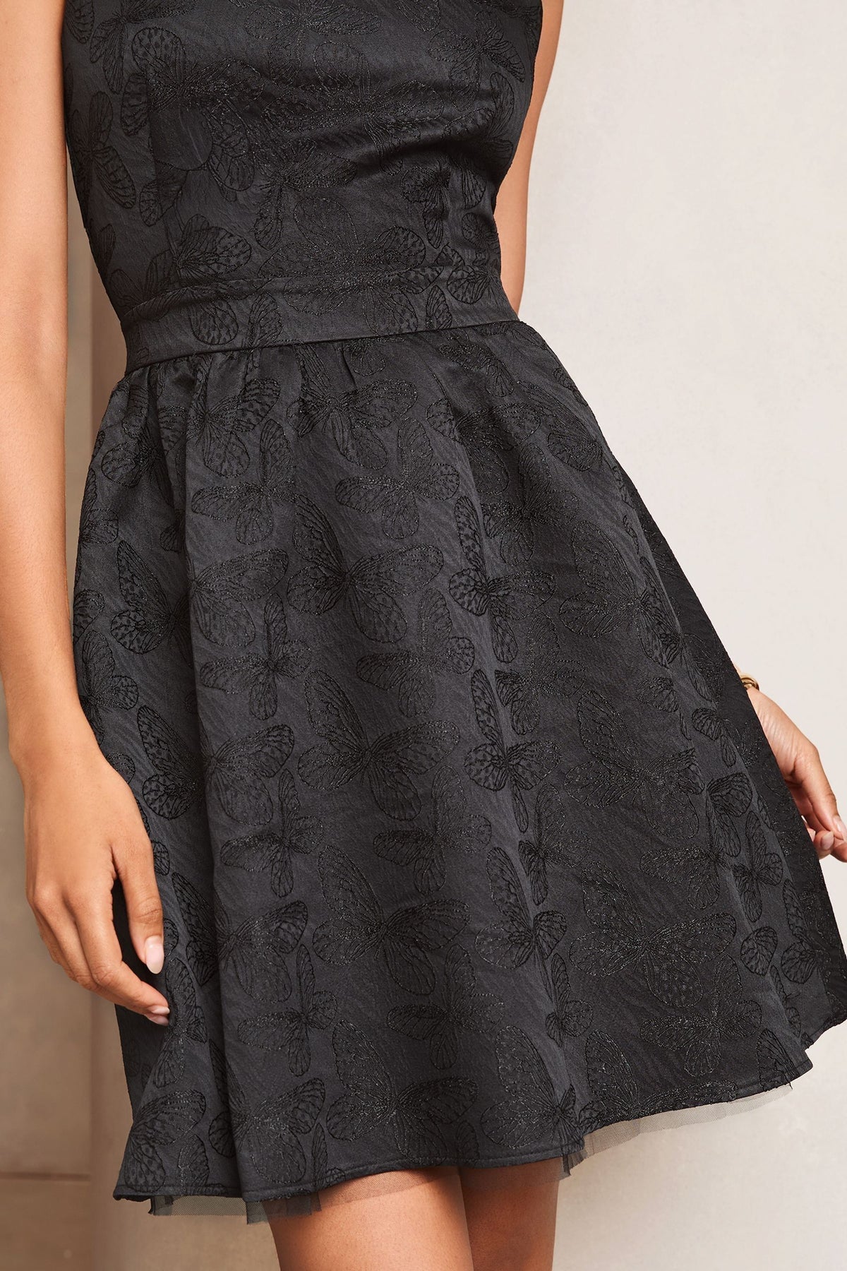 Lipsy London Butterfly Jacquard Mini Prom Dress