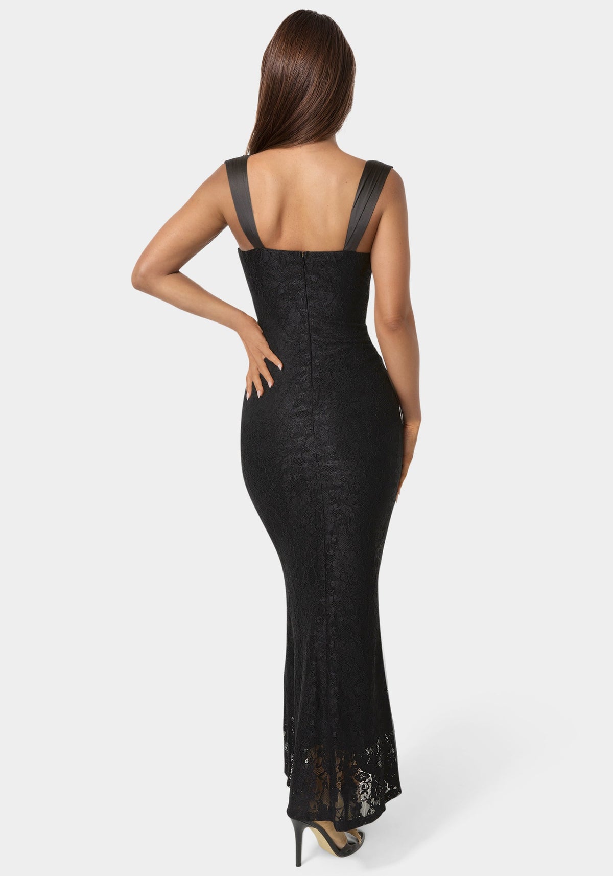 Bebe Lace Bustier Midi Dress