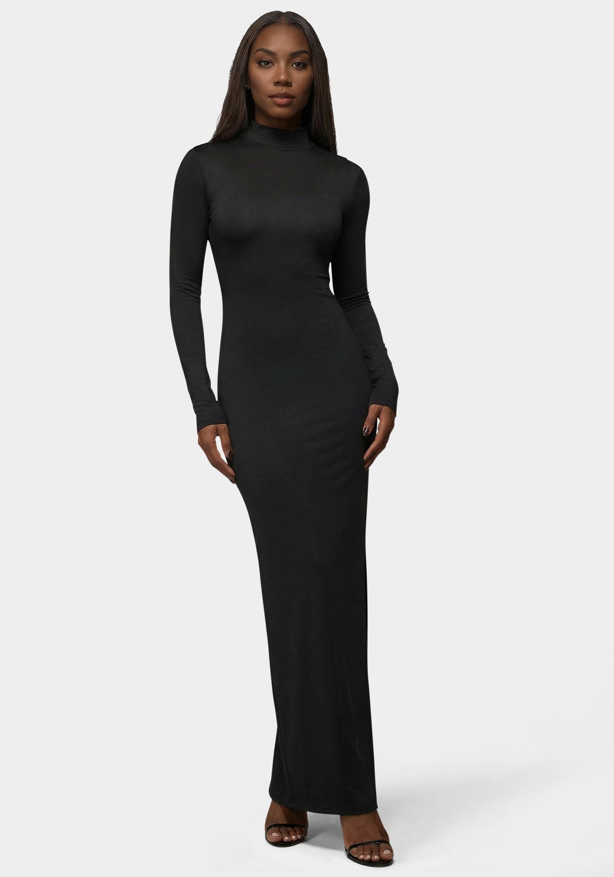 Bebe Open Back Chain Maxi Dress