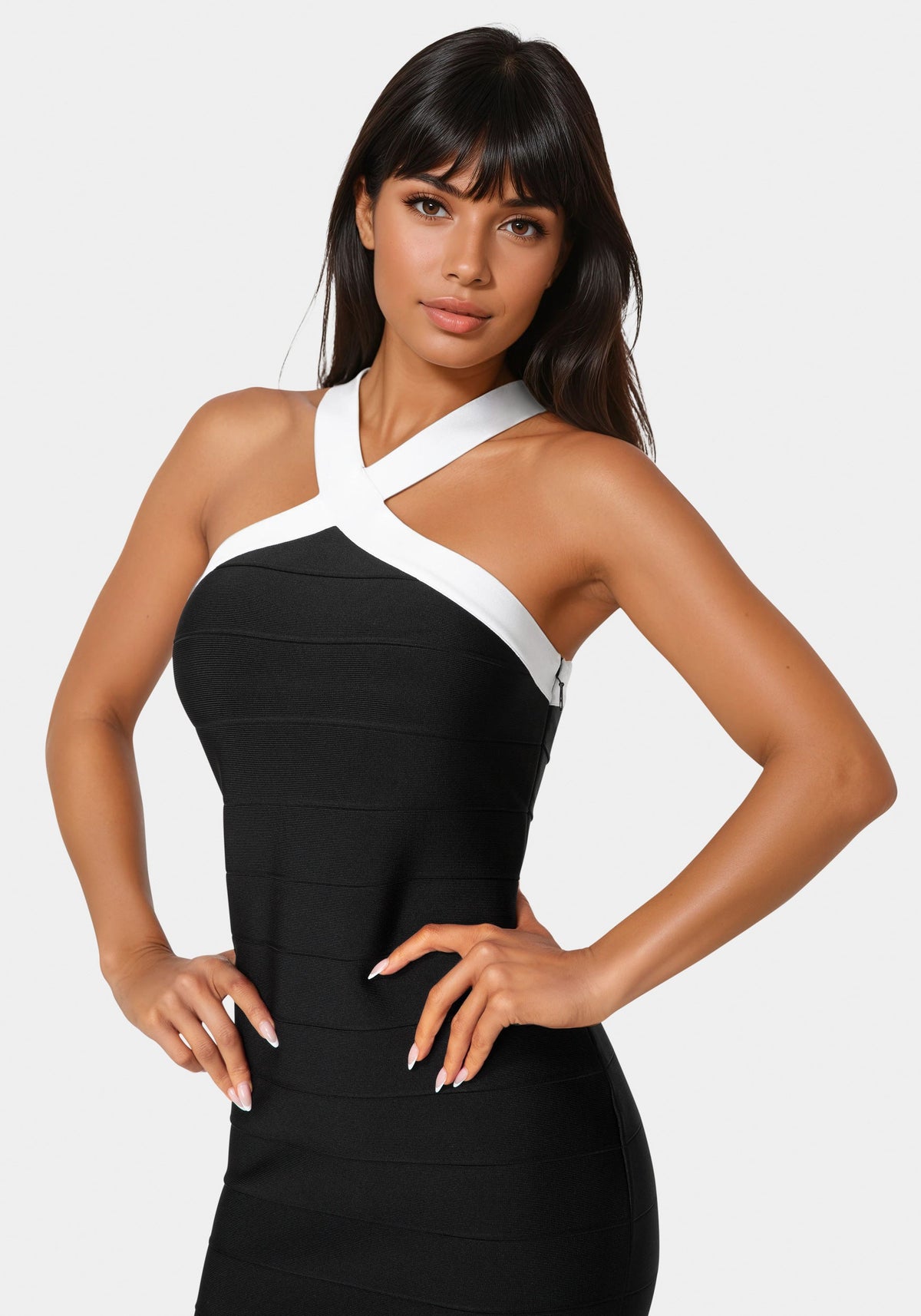 Bebe Halter Bandage Dress