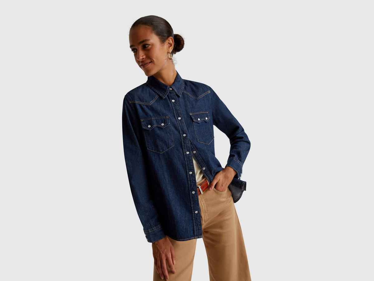 Benetton Western denim shirt